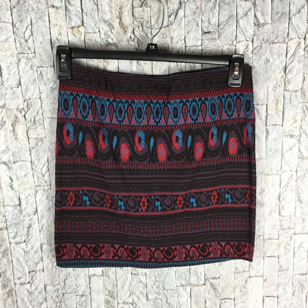 🌺3/$20🌺 Forever 21‎ black/teal/red mini skirt